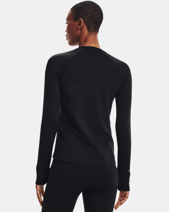 Damen ColdGear® Base 3.0 Shirt mit Rundhalsausschnitt, Black, pdpMainDesktop image number 2